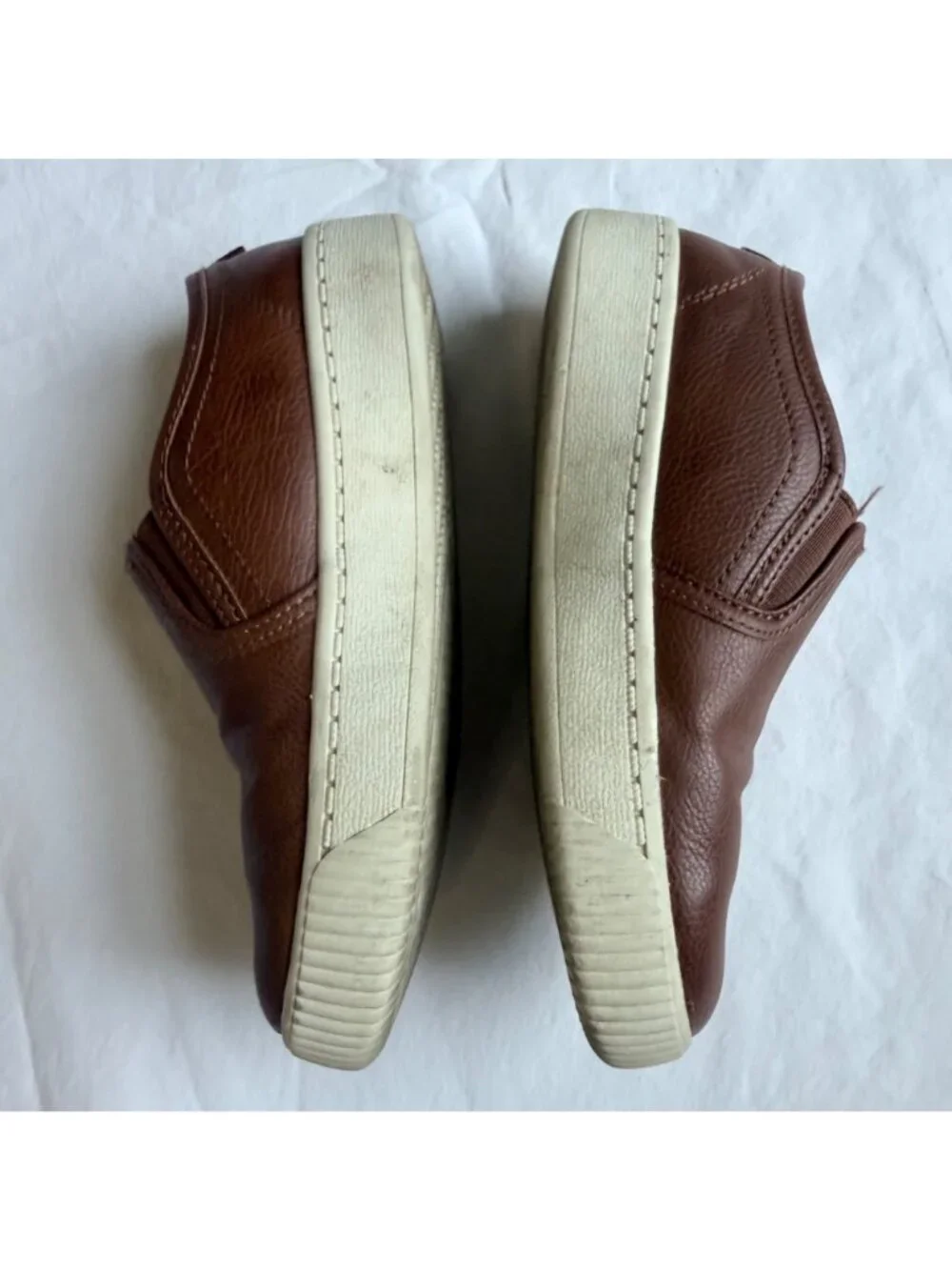 Carters Brown Faux Leather Casual Slip On Sneaker Boys size 1Y